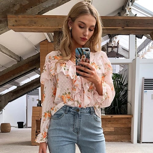 Alternative view of Flowy Floral Tunic Top
