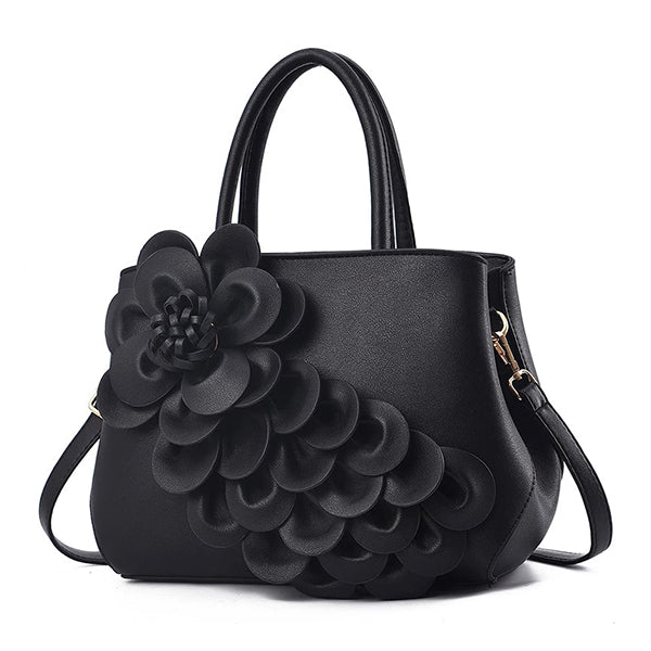 Handbag with 3D Flower
