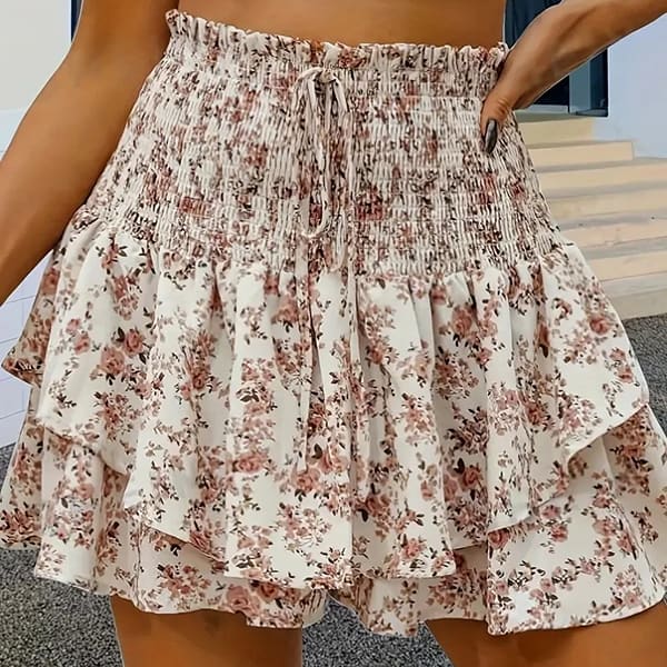 High Waist Floral Shorts