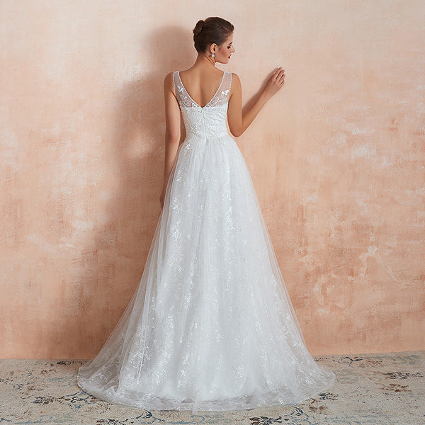 Lace Floral Wedding Dress - Image 3