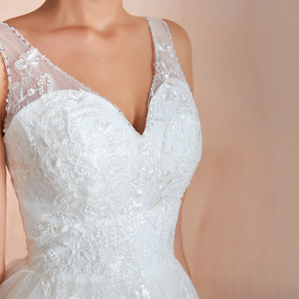Lace Floral Wedding Dress - Image 4