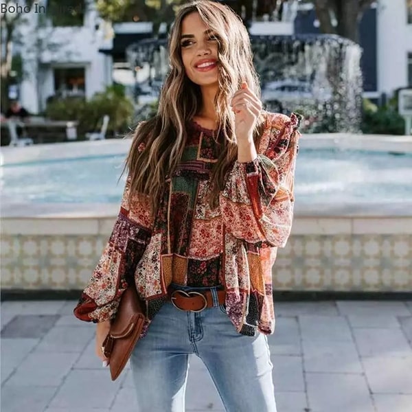 Large Floral Print Blouse - Image 4