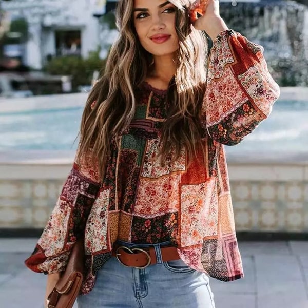 Large Floral Print Blouse