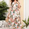 Large Floral Print Long Dress