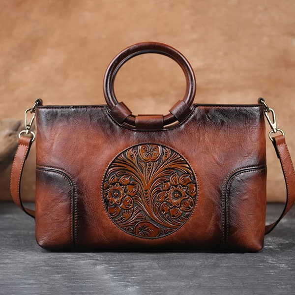 Leather Flower Bag