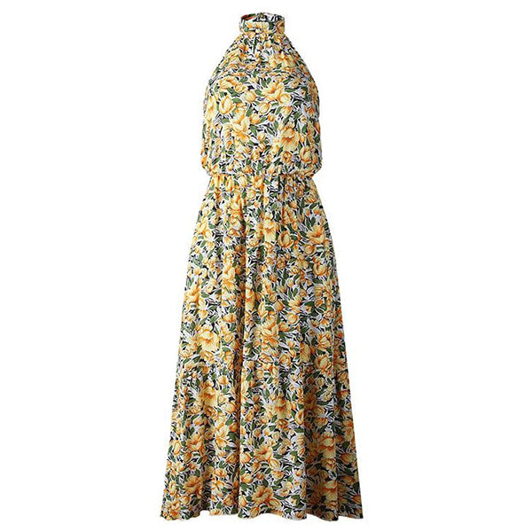 Long Backless Floral Dress - Image 4