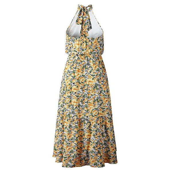 Long Backless Floral Dress - Image 5