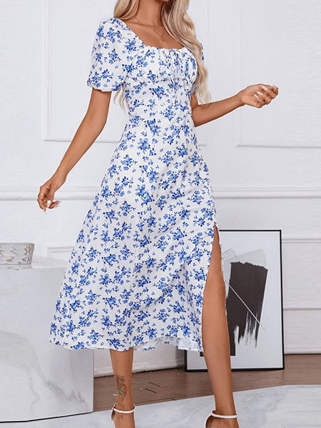 Long Colorful Floral Dress - Image 3