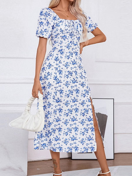 Alternative view of Long Colorful Floral Dress
