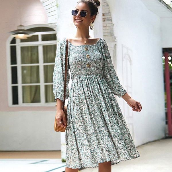 Long Dress Floral Pattern