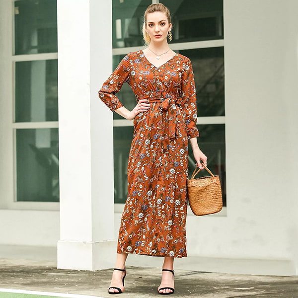 Long Dress with Small Flowers