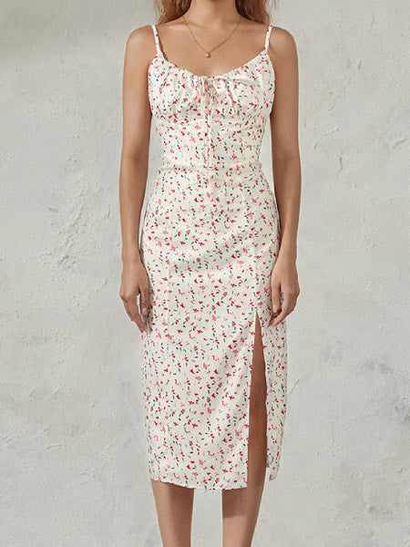 Long Fitted Floral Maxi Dress - Image 3