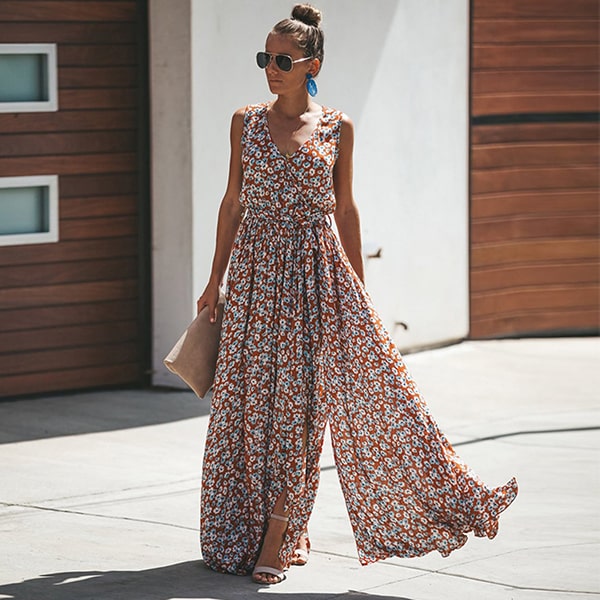Long Floral Boho Dress