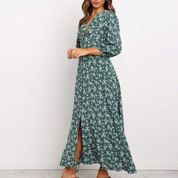 Alternative view of Long Floral Button Up Dress