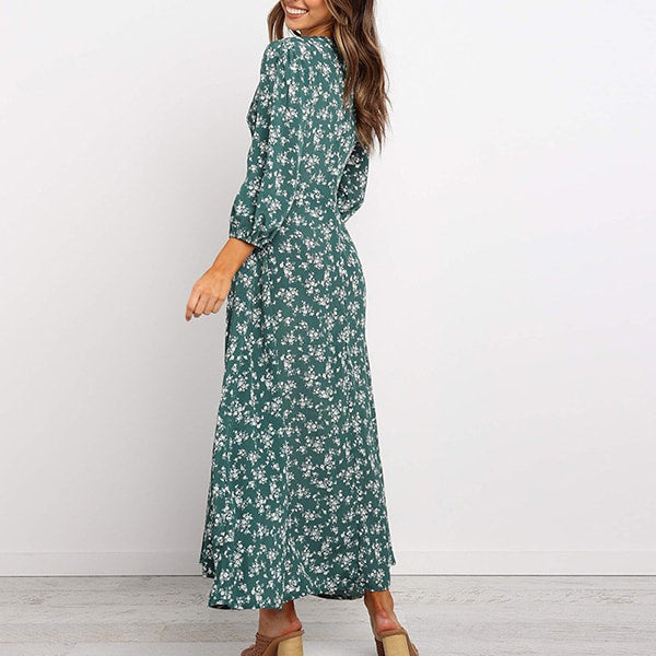 Long Floral Button Up Dress - Image 3