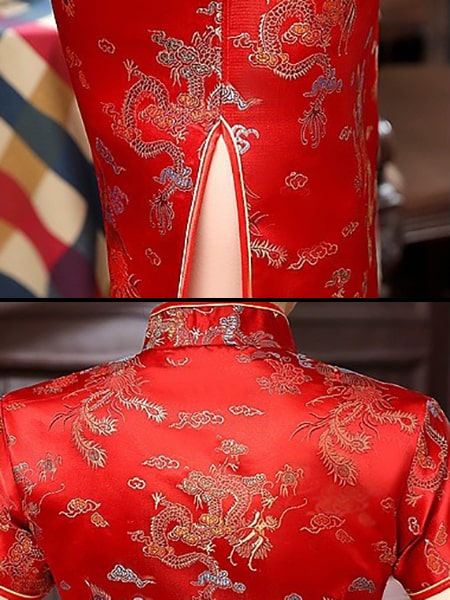 Long Floral Chinese Dress - Image 3