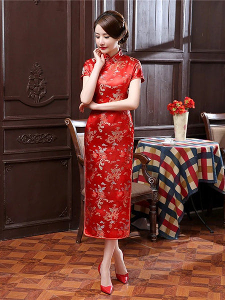 Alternative view of Long Floral Chinese Dress