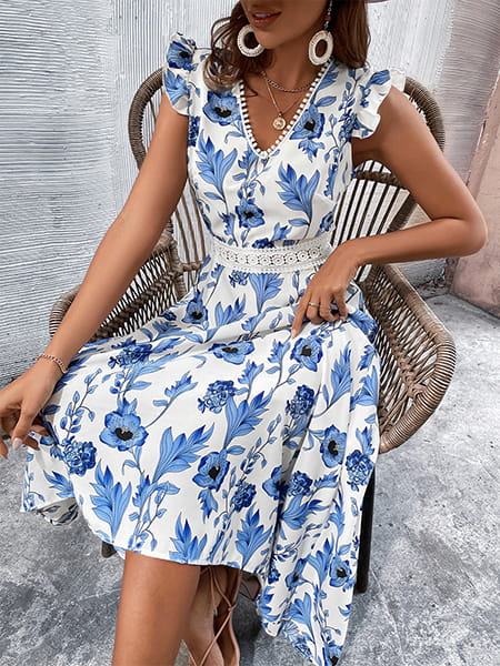 Long Floral Cocktail Dress - Image 3
