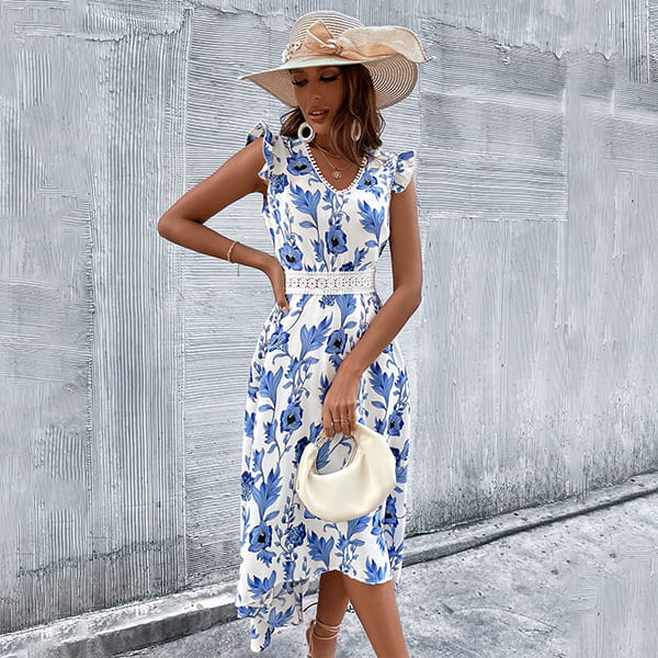 Long Floral Cocktail Dress
