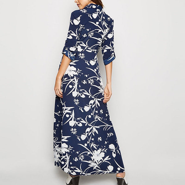 Alternative view of Long Floral Dress with an Open Front