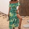 Long Floral Dress With Collar