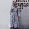 Long Floral Dress With Puff Sleeves