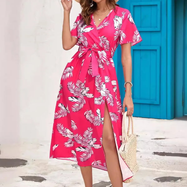 Long Floral Dress With Slit