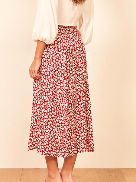 Long Floral Flowy Skirt - Image 4
