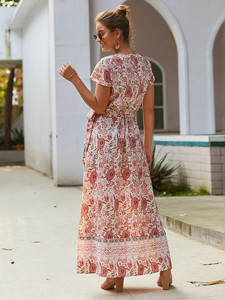 Long Floral Hippie Dress - Image 3