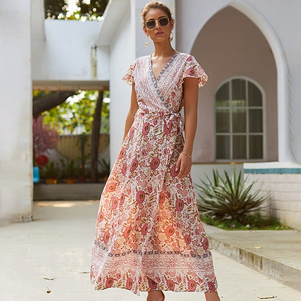 Long Floral Hippie Dress