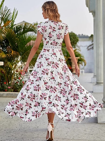 Long Floral Sleeveless Dress - Image 5