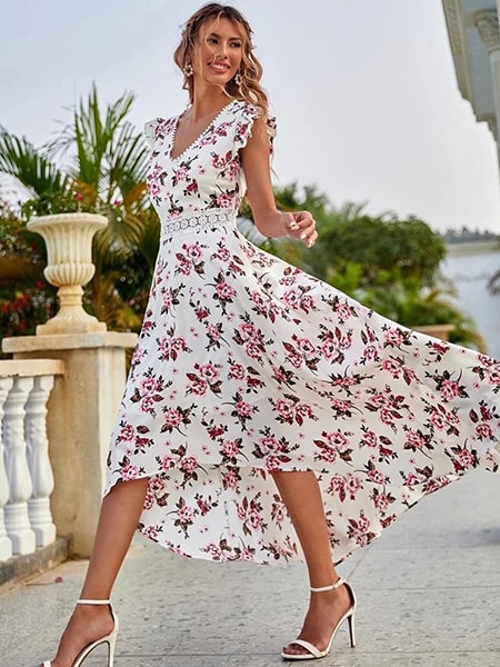 Long Floral Sleeveless Dress - Image 3