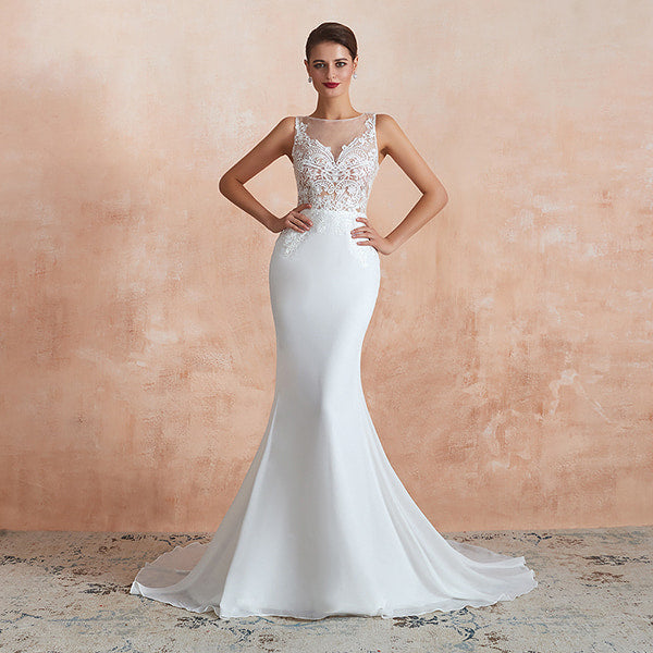 Long Floral Wedding Dress