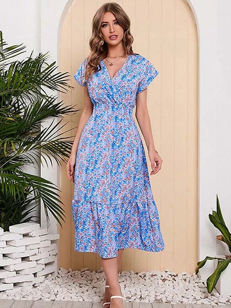 Long Floral Wedding Guest Dress - Image 5