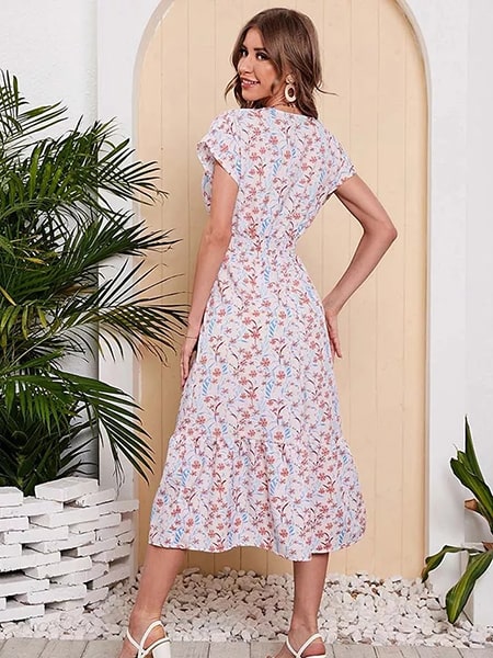 Long Floral Wedding Guest Dress - Image 4