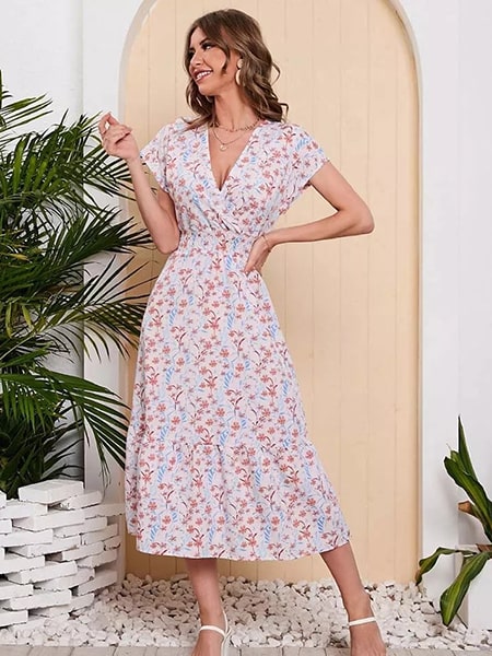 Long Floral Wedding Guest Dress - Image 3