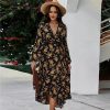 Long Gold Floral Dresses