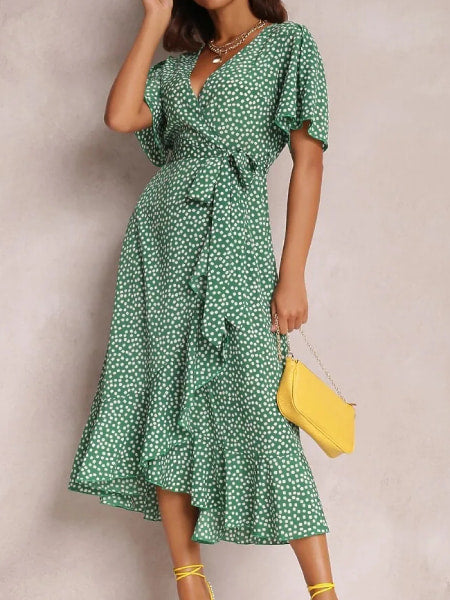 Long Green Floral Dress - Image 3
