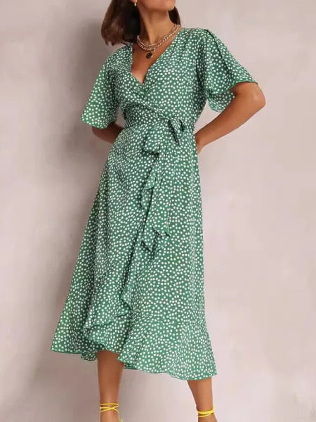 Alternative view of Long Green Floral Dress