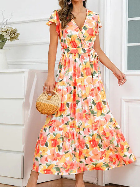 Alternative view of Long Orange Floral Dress