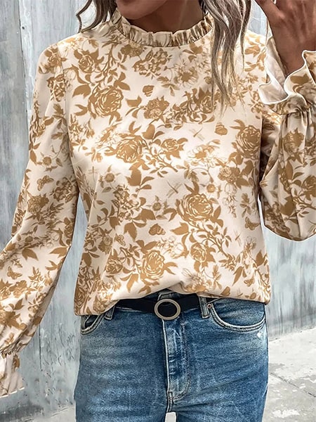 Long Sleeve Floral Blouse - Image 3