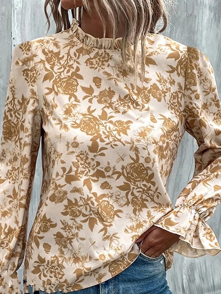 Alternative view of Long Sleeve Floral Blouse