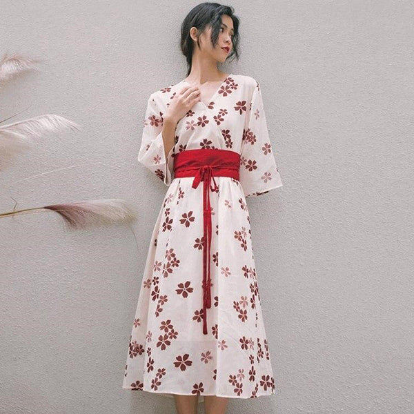 Long Sleeve Korean Floral Dress - Image 4