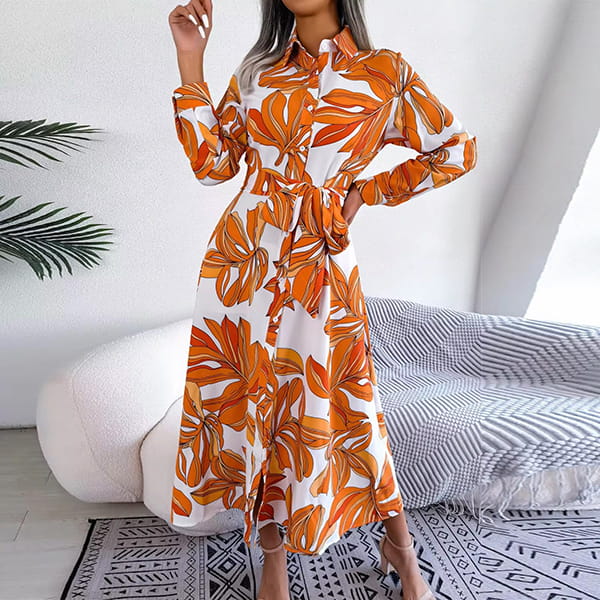 Long Sleeve Winter Floral Dress