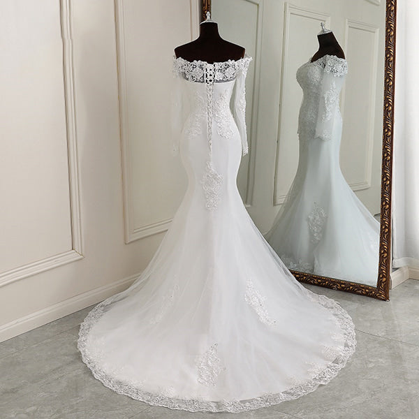 Long Sleeves Floral Dress for Wedding - Image 3