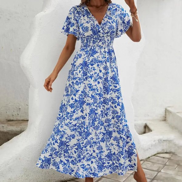 Long White Dress Floral