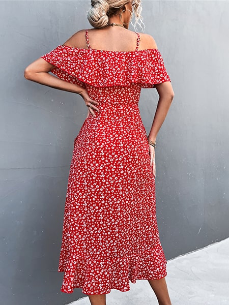 Mi-long Floral Wallet Dress - Image 5
