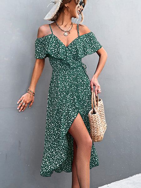 Mi-long Floral Wallet Dress - Image 4