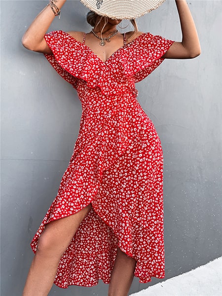Mi-long Floral Wallet Dress - Image 3