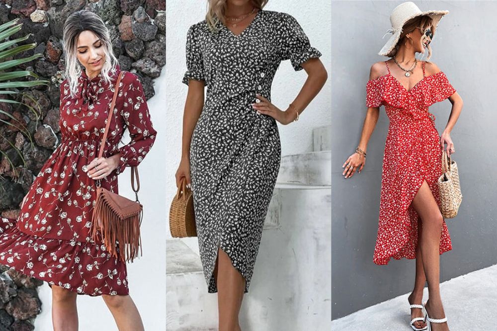 Mid-length floral dresses